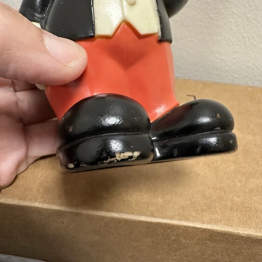 Vintage Mickey Mouse Bank Walt Disney Productions Vinyl Coin Bank 10